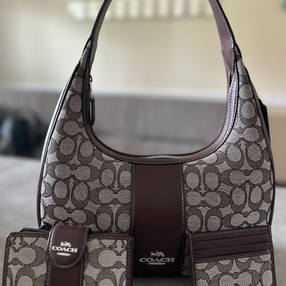 Coach Carmen Signature Hobo Bag, Matching Wallet & Card Case Set - Picture 1 of 8